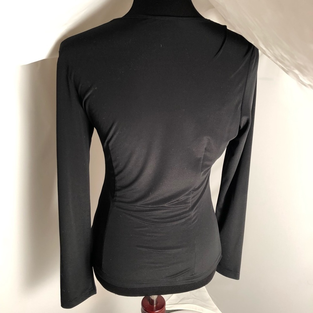 Karen Robertson black stretch fitted cut-out top M - Picture 4 of 12